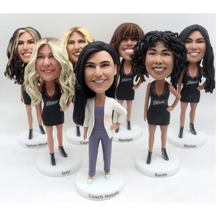 Custom Cheerleading Team Bobbleheads – Personalized Squad Figurines with Pom-Poms & Uniforms