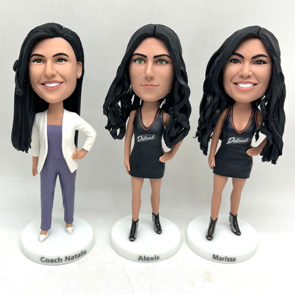 Custom Cheerleading Team Bobbleheads – Personalized Squad Figurines with Pom-Poms & Uniforms