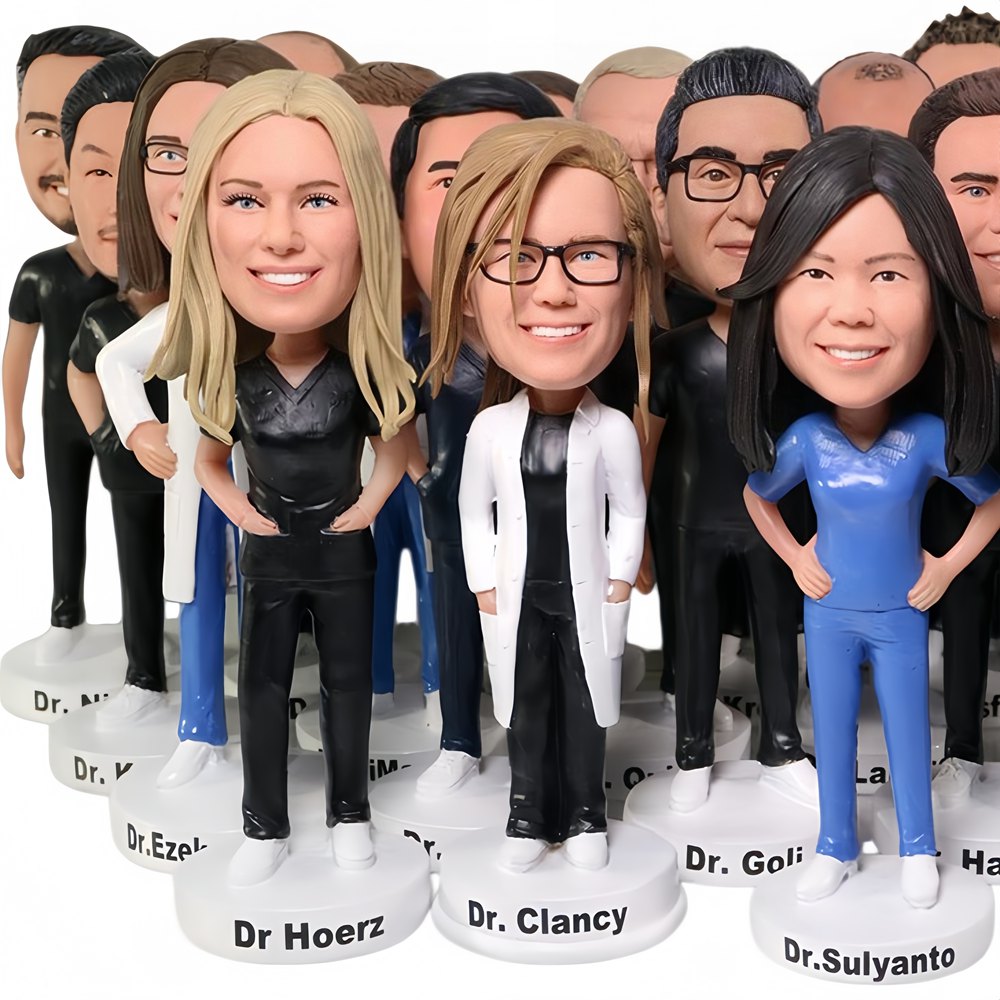 Custom Doctor Team Bobbleheads – Personalized Medical Staff Figurines for Hospitals & Clinics
