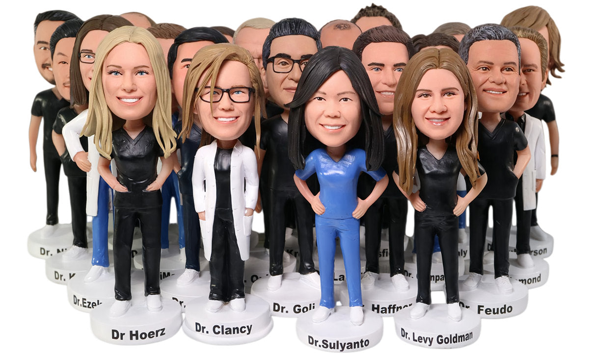 Custom Doctor Team Bobbleheads – Personalized Medical Staff Figurines for Hospitals & Clinics