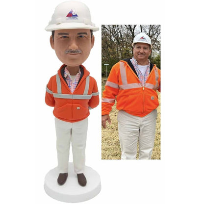 Custom Construction Workers Team Bobbleheads – Personalized Hard Hat Crew Figurines
