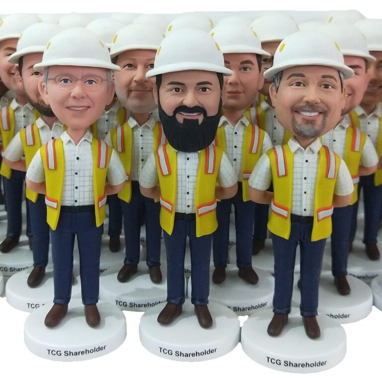 Custom Construction Workers Team Bobbleheads – Personalized Hard Hat Crew Figurines
