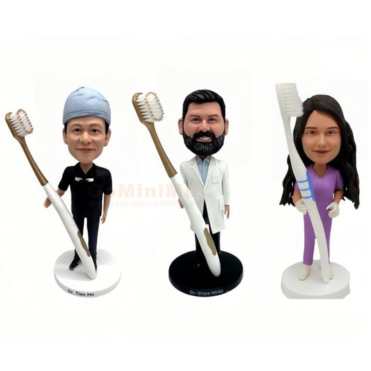Custom Dentist Team Bobbleheads – Personalized Dental Staff Figurines for Clinics & Practices