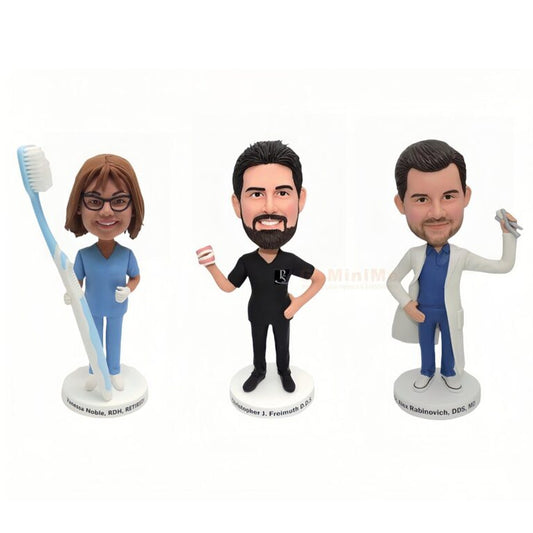 Custom Dentist Team Bobbleheads – Personalized Dental Staff Figurines for Clinics & Practices